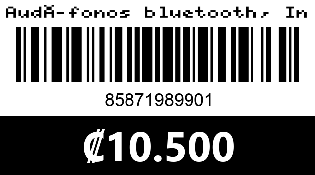 Código de barras de Audífonos bluetooth, Inpods MAX. colores varios