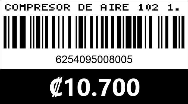 Código de barras de COMPRESOR DE AIRE 102 1...
