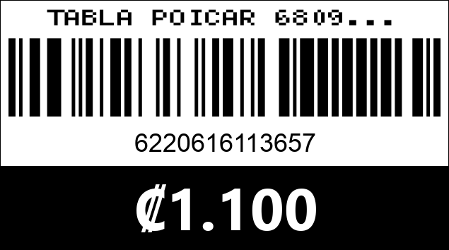 Código de barras de TABLA POICAR 6809...