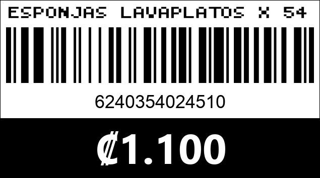 Código de barras de ESPONJAS LAVAPLATOS X 5411...