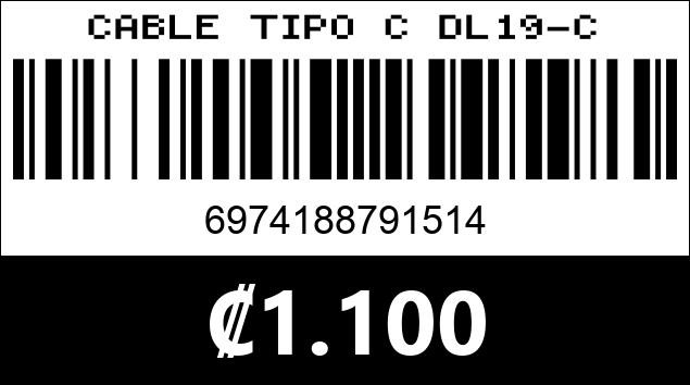 Código de barras de CABLE TIPO C DL19-C