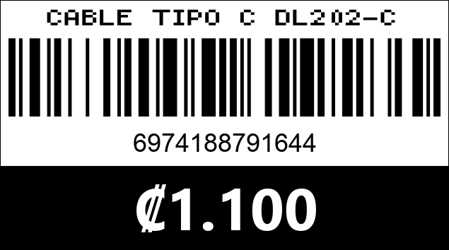 Código de barras de CABLE TIPO C DL202-C