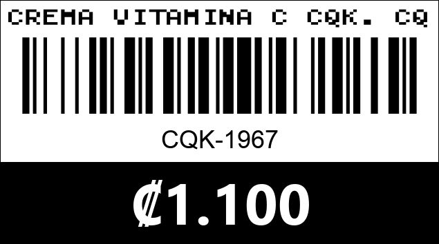 Código de barras de CREMA VITAMINA C CQK. CQK-1967
