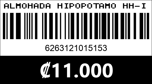 Código de barras de ALMOHADA HIPOPOTAMO HH-I...