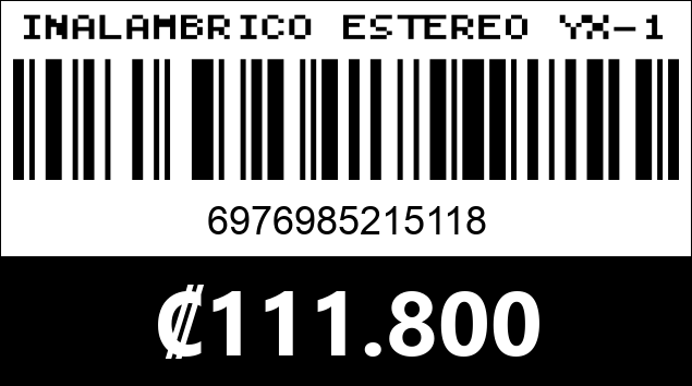 Código de barras de INALAMBRICO ESTEREO YX-15...