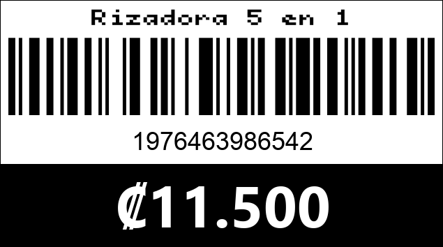 Código de barras de Rizadora 5 en 1