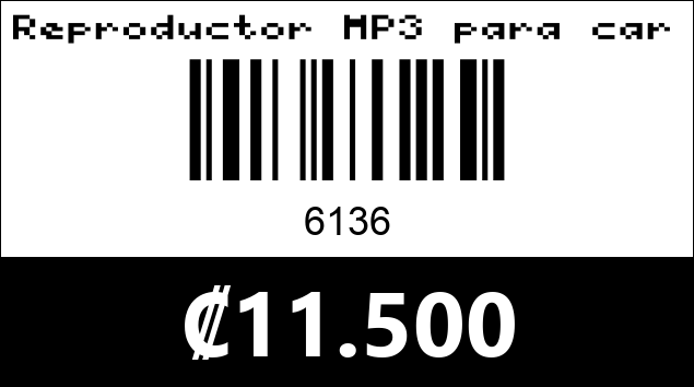 Código de barras de Reproductor MP3 para carro, Xplod. 