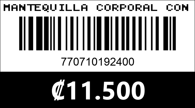 Código de barras de MANTEQUILLA CORPORAL CON FERORMONA 