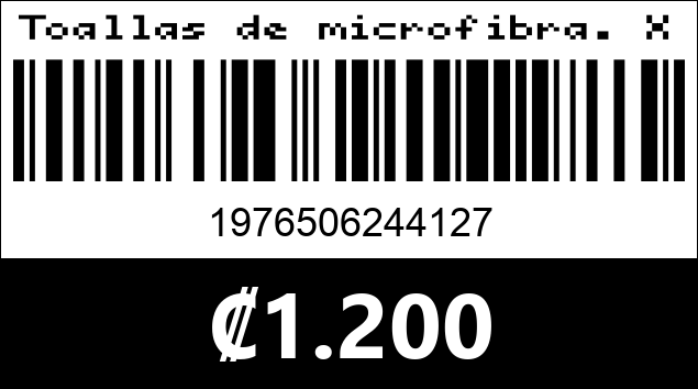 Código de barras de Toallas de microfibra. XYW