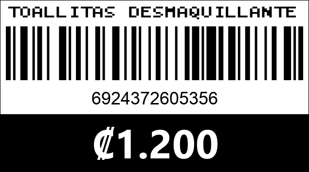 Código de barras de TOALLITAS DESMAQUILLANTES ZOOTOPIA 5349