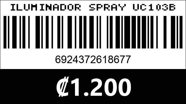 Código de barras de ILUMINADOR SPRAY UC103B