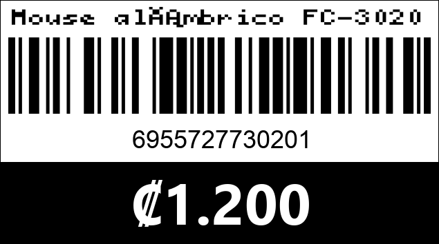 Código de barras de Mouse alámbrico FC-3020