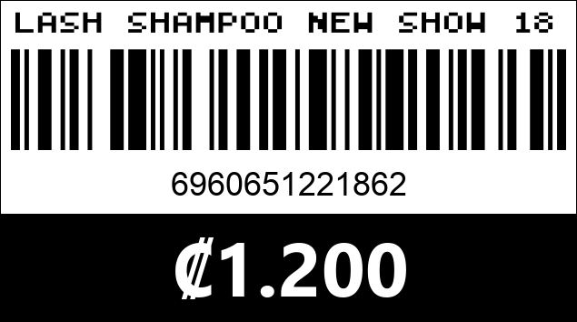 Código de barras de LASH SHAMPOO NEW SHOW 1862