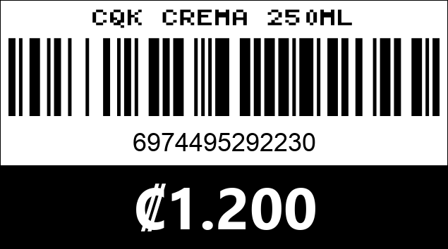 Código de barras de CQK CREMA 250ML
