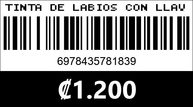 Código de barras de TINTA DE LABIOS CON LLAVERO 1839