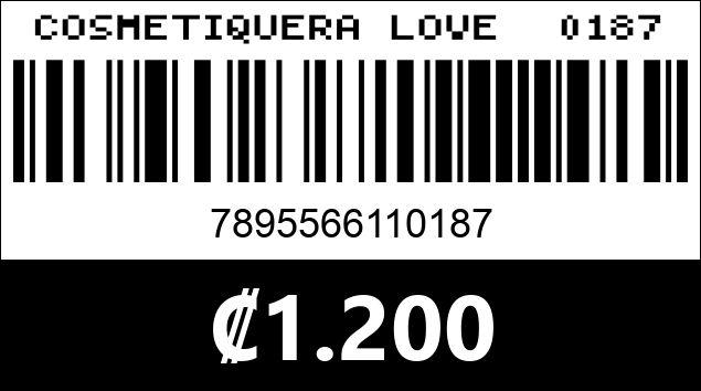 Código de barras de COSMETIQUERA LOVE  0187