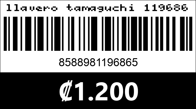 Código de barras de llavero tamaguchi 119686
