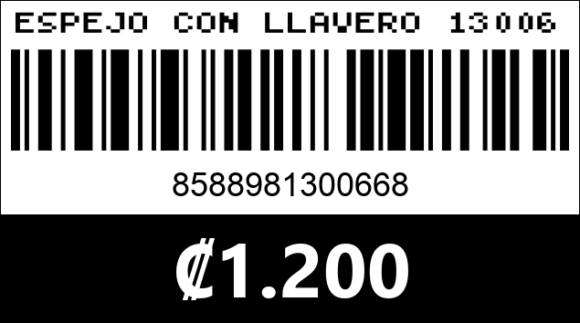 Código de barras de ESPEJO CON LLAVERO 130066