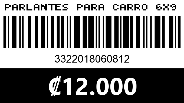 Código de barras de PARLANTES PARA CARRO 6X9" 660W  XS-FB6930