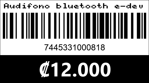 Código de barras de Audifono bluetooth e-device E34 Negro.
