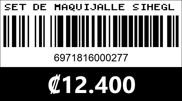 Código de barras de SET DE MAQUIJALLE SIHEGLAN 0277