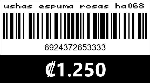 Código de barras de ushas espuma rosas ha068