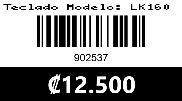 Código de barras de Teclado Modelo: LK160 