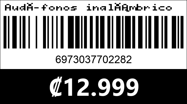 Código de barras de Audífonos inalámbrico Lenovo XT91. Blanco.