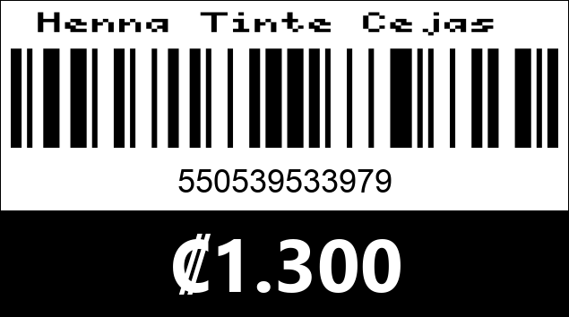 Código de barras de Henna Tinte Cejas 