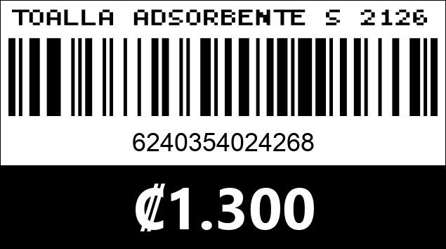 Código de barras de TOALLA ADSORBENTE S 2126...