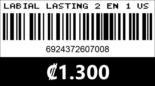 Código de barras de LABIAL LASTING 2 EN 1 USHAS 7008