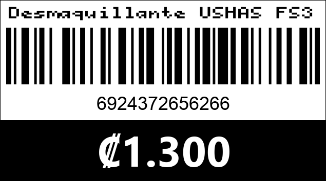 Código de barras de Desmaquillante USHAS FS365