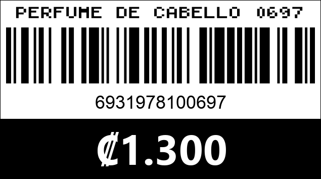 Código de barras de PERFUME DE CABELLO 0697