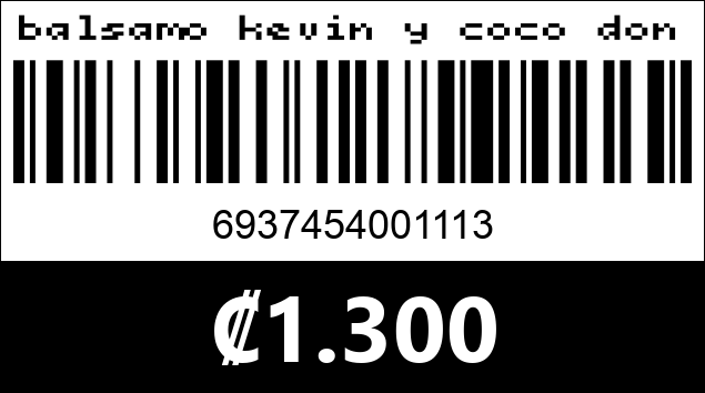 Código de barras de balsamo kevin y coco dona KC1236