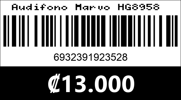 Código de barras de Audifono Marvo HG8958 