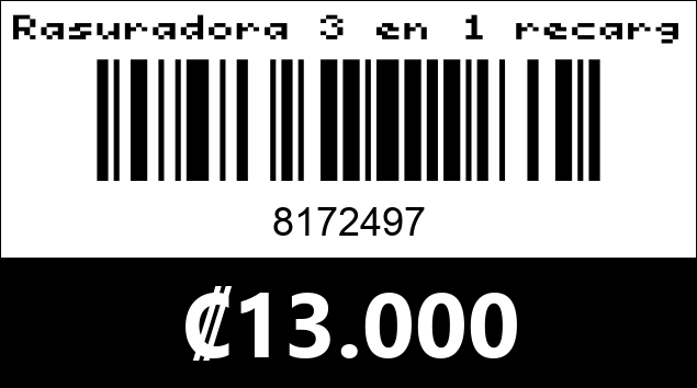 Código de barras de Rasuradora 3 en 1 recargable. Feiren.