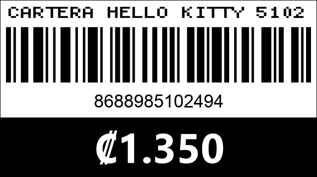 Código de barras de CARTERA HELLO KITTY 510249