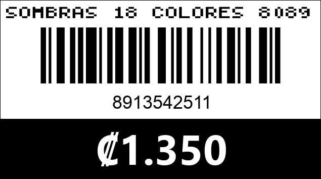 Código de barras de SOMBRAS 18 COLORES 8089