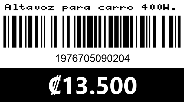 Código de barras de Altavoz para carro 400W. TS-1372