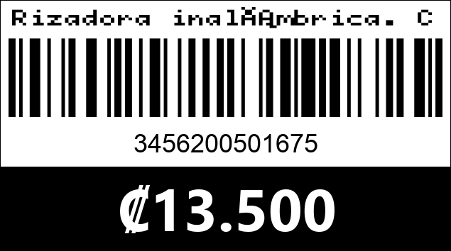 Código de barras de Rizadora inalámbrica. Color negro.