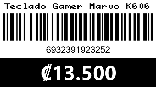 Código de barras de Teclado Gamer Marvo K606