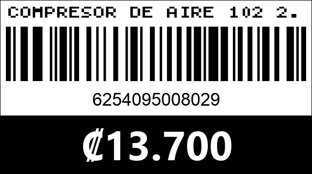 Código de barras de COMPRESOR DE AIRE 102 2...