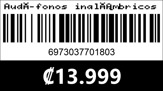 Código de barras de Audífonos inalámbricos Lenovo LP80. Negro.