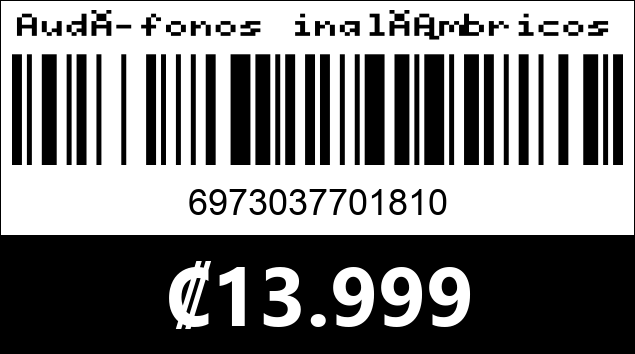 Código de barras de Audífonos inalámbricos Lenovo LP80. Blanco