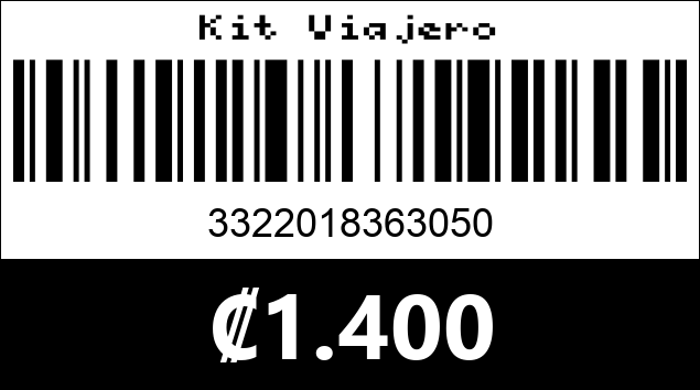 Código de barras de Kit Viajero