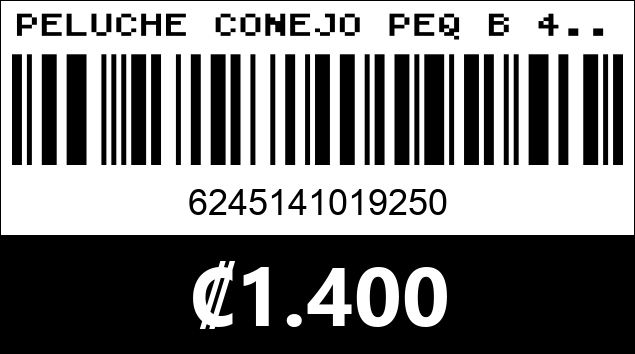 Código de barras de PELUCHE CONEJO PEQ B 4...