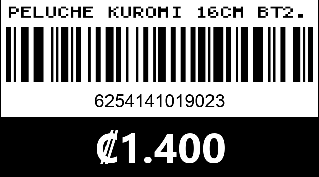 Código de barras de PELUCHE KUROMI 16CM BT2...