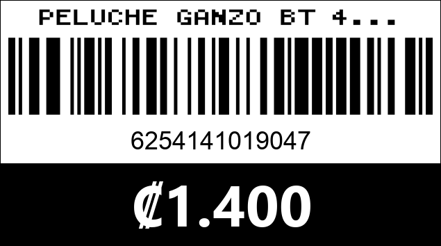Código de barras de PELUCHE GANZO BT 4...