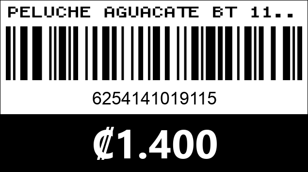 Código de barras de PELUCHE AGUACATE BT 11...