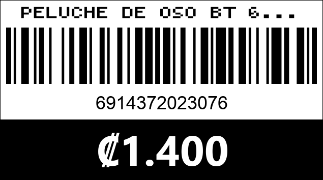 Código de barras de PELUCHE DE OSO BT 6...